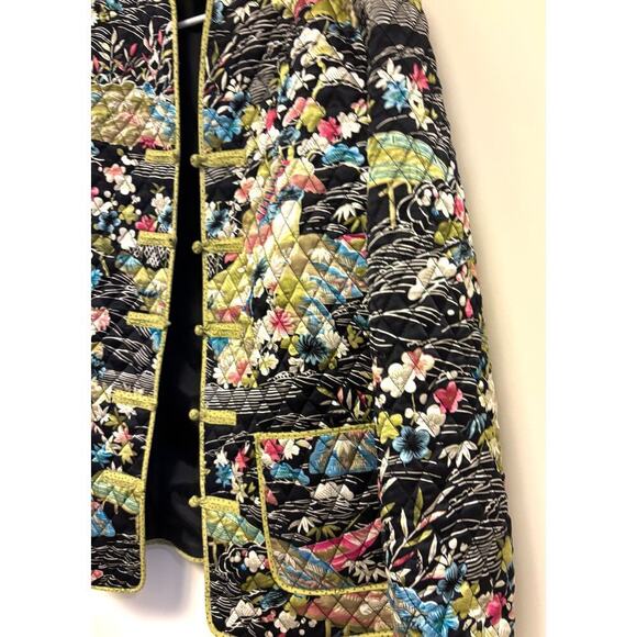 Anne Carson Quilted 100% Silk Floral Jacket Blazer - Picture 3 of 6